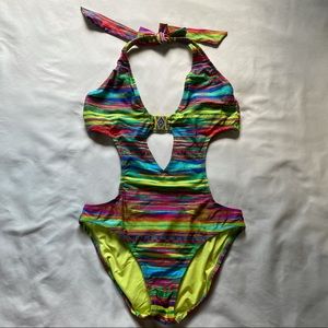 Colorful Cut-out One Piece Swimsuit